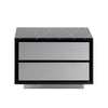 Modrest Concord Modern Black Marble & Black Ash & Aluminum Nightstand Model VGVC-N2301