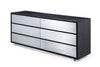 Modrest Concord Modern Grey Velvet & Black Marble & Black Ash & Aluminum Bedroom Set Model VGVC-BD2311-2301-SET