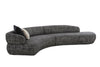 Divani Casa Lakota Modern Dark Grey Fabric Curved Sectional Sofa Model VGOD-ZW-23044-DKGRY