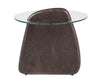 Modrest Buxton Mid Century Modern Glass & Dark Walnut End Table Model VGOD-LZ-274E-END