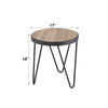 ACME Bage Weathered Gray Oak & Metal End Table Model 81737