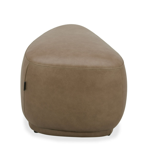 Divani Casa Kinsey Modern Tan Leather Small River Rock Ottoman Model VGKK-KF.D2015-S-SAND