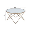 ACME Valora Champagne & Frosted Glass Coffee Table Model 81825