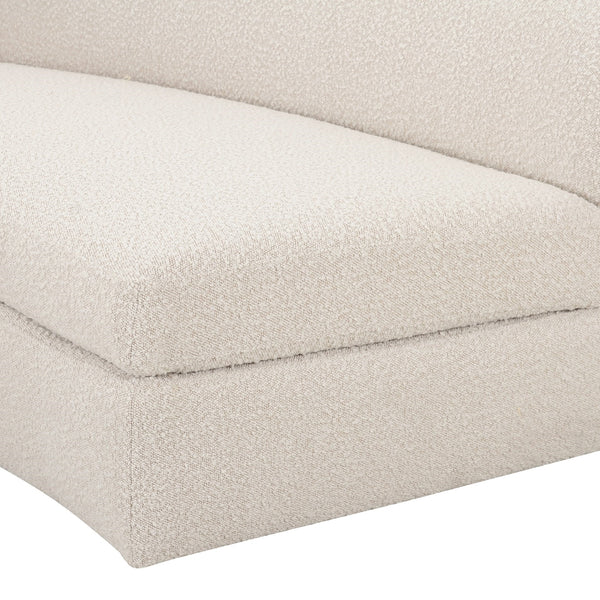 Kilmer Modern Off-White Curved Fabric Sectional Sofa