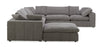Divani Casa Vicki Modern Grey Fabric Modular Sectional Sofa & Ottoman Model VGKK-KF.8033-SECT-MUSH