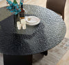 Modrest Maxine Modern Hammered Grey Glass Round Dining Table Model VGYF-DT9003