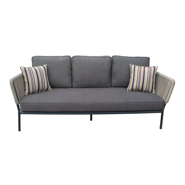 Renava Suntide Outdoor Grey Fabric & Beige Rattan & Grey Acacia Sofa Set Model VGAT-RASF-224