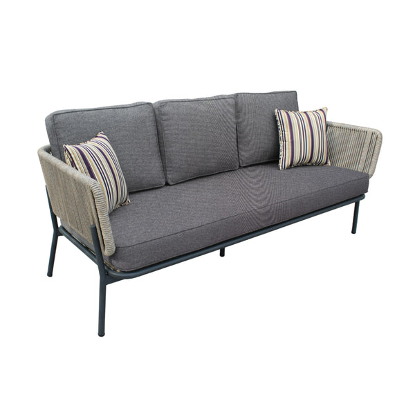 Renava Suntide Outdoor Grey Fabric & Beige Rattan & Grey Acacia Sofa Set Model VGAT-RASF-224