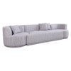 Beau Modern Light Grey Fabric Sectional Sofa With 2 Swirling Chair