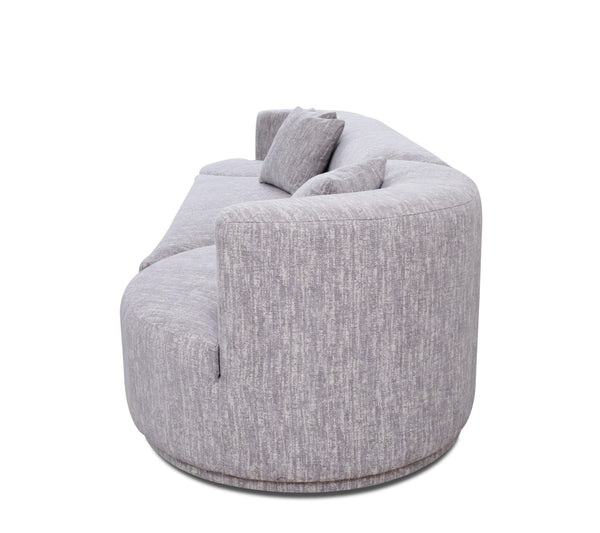 Divani Casa Beau Modern Light Grey Fabric Sectional Sofa With 2 Swirling Chair Model VGAH-VH119-LTGRY