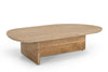 Modrest Chisholm Modern Travertine Marble & Wood Freeform Coffee Table Model VGBR-SBA-2536