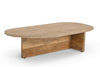 Modrest Chisholm Modern Travertine Marble & Wood Freeform Coffee Table Model VGBR-SBA-2536