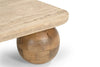 Modrest Seadrift Modern Travertine Marble & Wood Square Coffee Table Model VGBR-JTI-2569