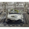 ACME Versailles Bone White & Clear Glass Coffee Table Model 82085