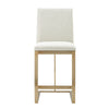 Modrest Frankie Modern Off White Fabric & Antique Brass Counter Chair Model VGGA-6917CH-C-OWHTB