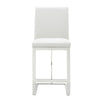 Modrest Frankie Modern White Vegan Leather & Stainless Steel Counter Chair Model VGGA-6917CH-C-WHT-SS-CS