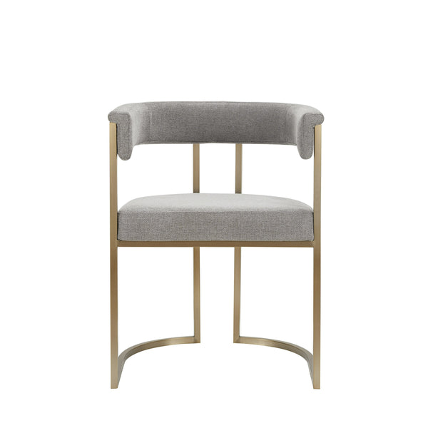 Modrest Byron Modern Grey Fabric & Antique Brass Dining Chair Model VGGA-6966CH-GRY