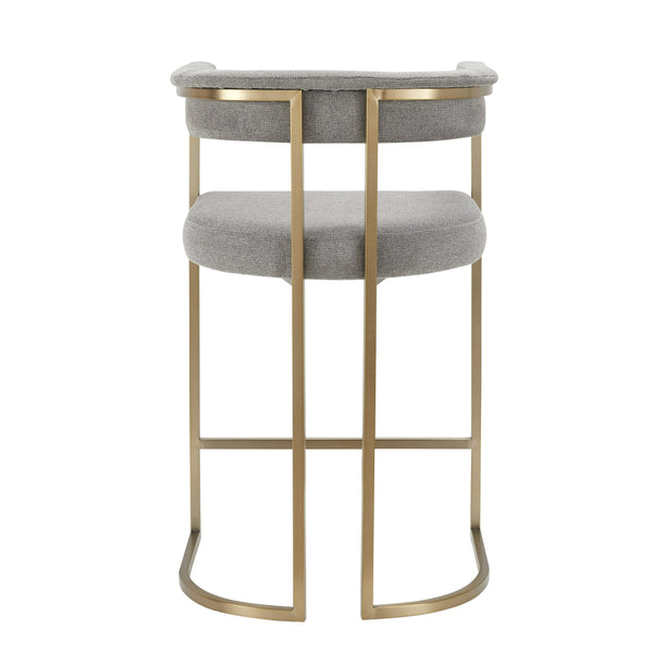 Modrest Byron Modern Grey Fabric & Antique Brass Counter Chair Model VGGA-6966CH-C-GRY