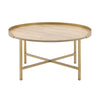 ACME Mithea Oak Table Top & Gold Coffee Table Model 82335