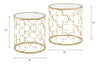 ACME Flowie Clear Glass & Gold Nesting Table Set Model 82342