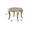 ACME Gorsedd Natural Marble Top & Golden Ivory End Table Model 82442