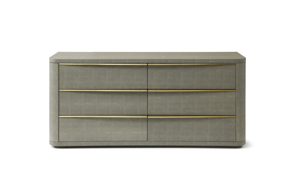 Modrest Lois Modern Grey Leather & Beige Shagreen Bedroom Set Model VGVC-BD2408-SET-EK