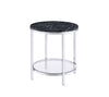 ACME Virlana Black Engineered Stone & Chrome End Table Model 82477
