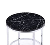ACME Virlana Black Engineered Stone & Chrome End Table Model 82477
