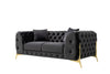 Divani Casa Clarice Transitional Black Velvet Sofa Set Model VGAH-SF1013-SET-BLK
