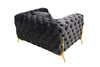 Divani Casa Clarice Transitional Black Velvet Sofa Set Model VGAH-SF1013-SET-BLK