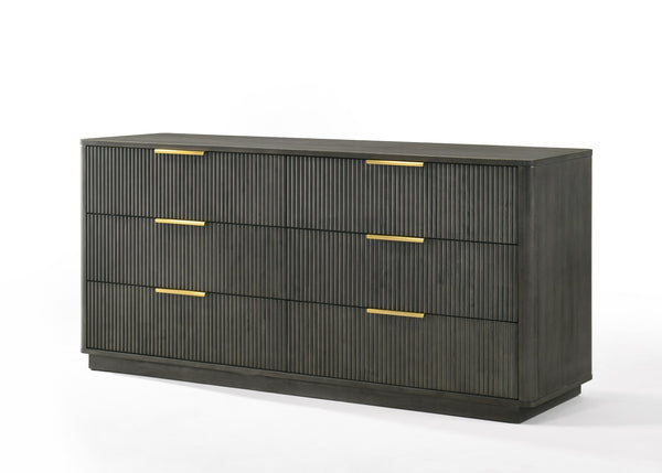 Nova Domus Santa Barbara & Santa Monica Modern Grey Fabric & Grey Wash Bedroom Set Model VGMA-BR-152-BR-144-SET-GRY