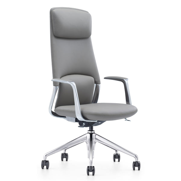 Pickard Modern Grey Leather Executive Office Chair