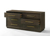 Modrest Manhattan Contemporary Brown Oak And Gold DresserModel VGMA-BR-127-DRS-CRY