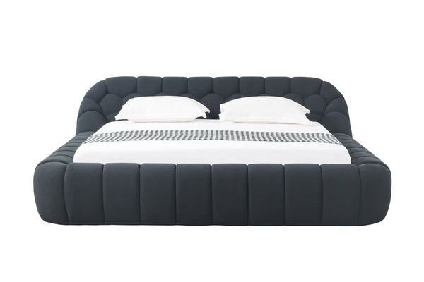 Queen Divani Casa Yolonda Modern Black Fabric Bed Model VGEV-A127-BLK-Q