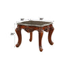 ACME Eustoma Natural Marble Top & Walnut End Table Model 83067