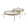 ACME Andover Clear Glass & Gold Nesting Table Set Model 83095