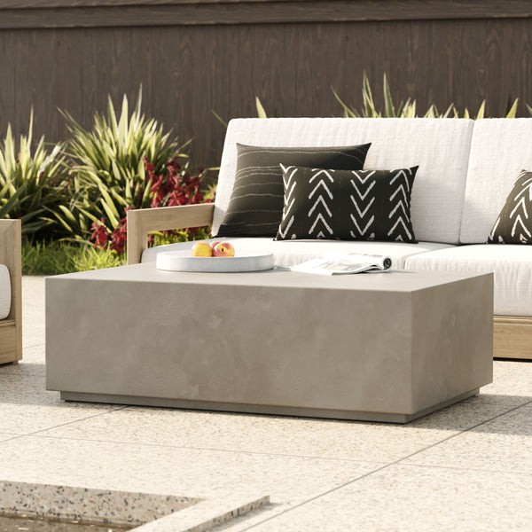 Modrest Fresno Modern Grey Concrete Coffee Table Model VGGR-689980-GRY