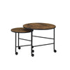 ACME Oblis Vintage Oak Nesting Table Set Model 83150