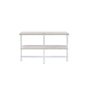 ACME Brecon White Oak & Chrome Sofa Table Model 83213