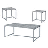 ACME Jurgen Faux Concrete Top & Silver 3 Piece Pack Coffee & End Set Model 83235