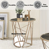ACME Cicatrix Black Engineered Stone & Champagne End Table Model 83302