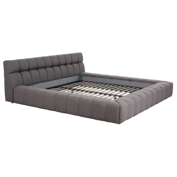 Queen Divani Casa Tyree Modern Tufted Grey Fabric Bed Model VGOD-DY-22116-GRY-Q