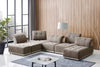 Divani Casa Ekron Modern Brown & Beige Fabric Modular Sectional Sofa Model VGMB-MB-1881-BRN