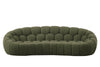 Yolonda Modern Curved Green Fabric Sofa