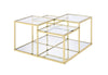 ACME Uchenna Clear Glass & Gold Coffee Table Model 83470