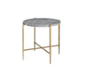 ACME Tainte Engineered Stone Top & Champagne End Table Model 83477