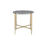 ACME Tainte Engineered Stone Top & Champagne End Table Model 83477
