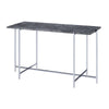 ACME Adelae Engineered Stone Top & Chrome Sofa Table Model 83939