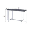 ACME Adelae Engineered Stone Top & Chrome Sofa Table Model 83939
