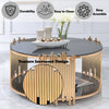 ACME Tanquin Gold & Black Glass Coffee Table Model 84490
